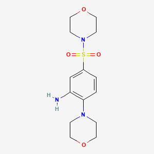 molecular formula C14H21N3O4S B2873138 5-(Morpholine-4-sulfonyl)-2-morpholin-4-yl-phenylamine CAS No. 325748-56-9