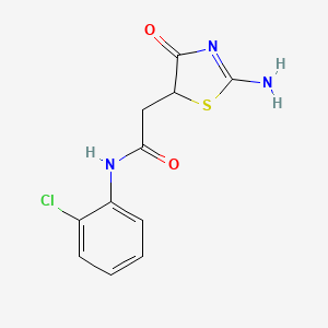molecular formula C11H10ClN3O2S B2873139 N-(2-氯苯基)-2-(2-亚氨基-4-氧代-噻唑烷-5-基)-乙酰胺 CAS No. 138376-01-9