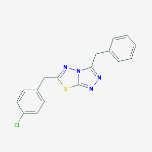 molecular formula C17H13ClN4S B287314 3-Benzyl-6-(4-chlorobenzyl)[1,2,4]triazolo[3,4-b][1,3,4]thiadiazole 