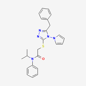 2-{[5-benzyl-4-(1H-pyrrol-1-yl)-4H-1,2,4-triazol-3-yl]sulfanyl}-N-phenyl-N-(propan-2-yl)acetamide