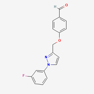 molecular formula C17H13FN2O2 B2873147 4-[[1-(3-Fluorophenyl)pyrazol-3-yl]methoxy]benzaldehyde CAS No. 1311684-66-8
