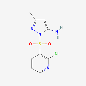 molecular formula C9H9ClN4O2S B2873155 1-[(2-chloropyridin-3-yl)sulfonyl]-3-methyl-1H-pyrazol-5-amine CAS No. 1707586-45-5