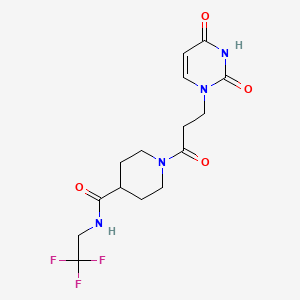 1-(3-(2,4-dioxo-3,4-dihydropyrimidin-1(2H)-yl)propanoyl)-N-(2,2,2-trifluoroethyl)piperidine-4-carboxamide