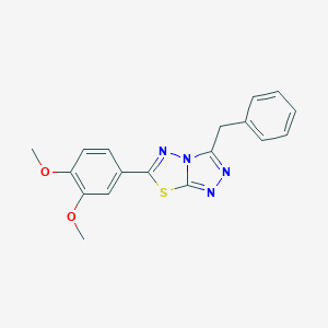 molecular formula C18H16N4O2S B287316 3-Benzyl-6-(3,4-dimethoxyphenyl)[1,2,4]triazolo[3,4-b][1,3,4]thiadiazole 