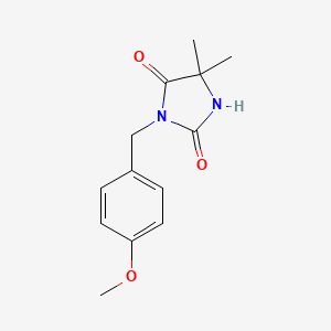 molecular formula C13H16N2O3 B2873161 3-(4-Methoxybenzyl)-5,5-dimethylimidazolidine-2,4-dione CAS No. 220615-80-5
