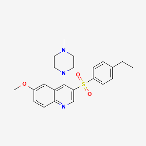 molecular formula C23H27N3O3S B2873162 3-(4-Ethylphenyl)sulfonyl-6-methoxy-4-(4-methylpiperazin-1-yl)quinoline CAS No. 887212-84-2