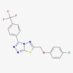 molecular formula C17H10ClF3N4OS B287317 6-[(4-Chlorophenoxy)methyl]-3-[4-(trifluoromethyl)phenyl][1,2,4]triazolo[3,4-b][1,3,4]thiadiazole 