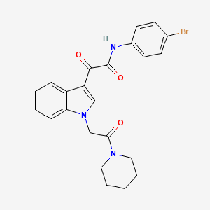molecular formula C23H22BrN3O3 B2873182 N-(4-bromophenyl)-2-oxo-2-[1-(2-oxo-2-piperidin-1-ylethyl)indol-3-yl]acetamide CAS No. 872861-97-7