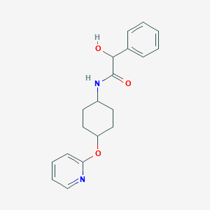 molecular formula C19H22N2O3 B2873191 2-羟基-2-苯基-N-((1r,4r)-4-(吡啶-2-基氧基)环己基)乙酰胺 CAS No. 2034194-57-3