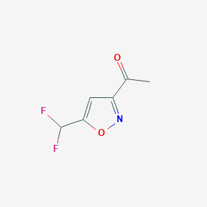 molecular formula C6H5F2NO2 B2873192 1-[5-(Difluoromethyl)-1,2-oxazol-3-yl]ethan-1-one CAS No. 2138534-69-5