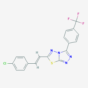 molecular formula C18H10ClF3N4S B287320 6-[2-(4-Chlorophenyl)vinyl]-3-[4-(trifluoromethyl)phenyl][1,2,4]triazolo[3,4-b][1,3,4]thiadiazole 