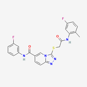 molecular formula C22H17F2N5O2S B2873205 N-(2-溴-4-甲苯基)-3-[3-甲基-4-(4-甲基哌啶-1-基)异恶唑并[5,4-d]嘧啶-6-基]丙酰胺 CAS No. 1112430-04-2