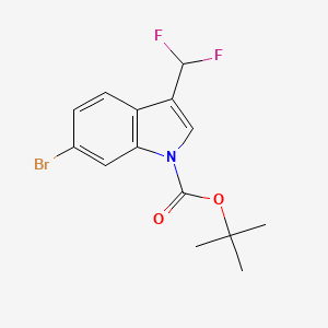 molecular formula C14H14BrF2NO2 B2873206 叔丁基 6-溴-3-(二氟甲基)-1H-吲哚-1-羧酸酯 CAS No. 2237235-37-7