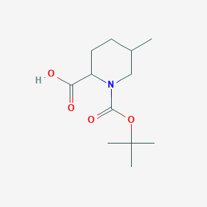 molecular formula C12H21NO4 B2873218 1-(Tert-butoxycarbonyl)-5-methylpiperidine-2-carboxylic acid CAS No. 661459-11-6