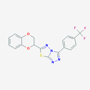molecular formula C18H11F3N4O2S B287322 6-(2,3-Dihydro-1,4-benzodioxin-2-yl)-3-[4-(trifluoromethyl)phenyl][1,2,4]triazolo[3,4-b][1,3,4]thiadiazole 