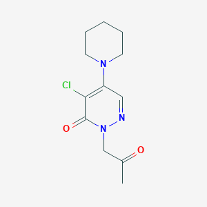 molecular formula C12H16ClN3O2 B2873228 4-氯-2-(2-氧代丙基)-5-哌啶并-3(2H)-哒嗪酮 CAS No. 860609-86-5