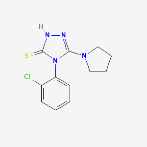 molecular formula C12H13ClN4S B2873233 4-(2-chlorophenyl)-5-(pyrrolidin-1-yl)-4H-1,2,4-triazole-3-thiol CAS No. 847783-70-4