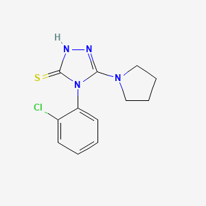 molecular formula C12H13ClN4S B2873233 4-(2-氯苯基)-5-(吡咯烷-1-基)-4H-1,2,4-三唑-3-硫醇 CAS No. 847783-70-4