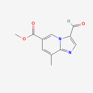molecular formula C11H10N2O3 B2873234 Methyl 3-formyl-8-methylimidazo[1,2-a]pyridine-6-carboxylate CAS No. 2248385-44-4