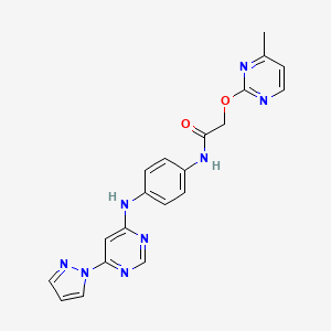 N-(4-((6-(1H-pyrazol-1-yl)pyrimidin-4-yl)amino)phenyl)-2-((4-methylpyrimidin-2-yl)oxy)acetamide
