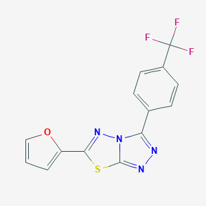 molecular formula C14H7F3N4OS B287324 6-(2-Furyl)-3-[4-(trifluoromethyl)phenyl][1,2,4]triazolo[3,4-b][1,3,4]thiadiazole 