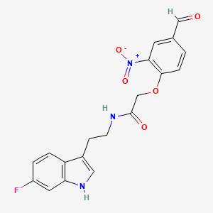 molecular formula C19H16FN3O5 B2873248 N-[2-(6-Fluoro-1H-indol-3-yl)ethyl]-2-(4-formyl-2-nitrophenoxy)acetamide CAS No. 2224302-16-1