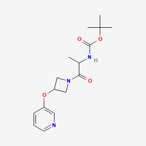 molecular formula C16H23N3O4 B2873251 Tert-butyl (1-oxo-1-(3-(pyridin-3-yloxy)azetidin-1-yl)propan-2-yl)carbamate CAS No. 1902893-48-4