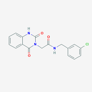molecular formula C17H14ClN3O3 B2873259 N-[(3-chlorophenyl)methyl]-2-(2,4-dioxo-1H-quinazolin-3-yl)acetamide CAS No. 958710-50-4