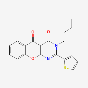 molecular formula C19H16N2O3S B2873260 3-butyl-2-(thiophen-2-yl)-3H-chromeno[2,3-d]pyrimidine-4,5-dione CAS No. 883956-33-0