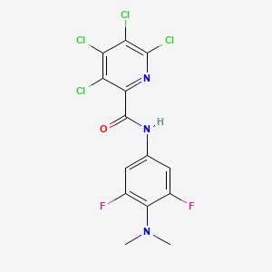 molecular formula C14H9Cl4F2N3O B2873269 3,4,5,6-tetrachloro-N-[4-(dimethylamino)-3,5-difluorophenyl]pyridine-2-carboxamide CAS No. 1424369-06-1