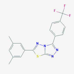 molecular formula C18H13F3N4S B287327 6-(3,5-Dimethylphenyl)-3-[4-(trifluoromethyl)phenyl][1,2,4]triazolo[3,4-b][1,3,4]thiadiazole 