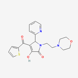 molecular formula C20H21N3O4S B2873271 3-hydroxy-1-(2-morpholinoethyl)-5-(pyridin-2-yl)-4-(thiophene-2-carbonyl)-1H-pyrrol-2(5H)-one CAS No. 618877-76-2