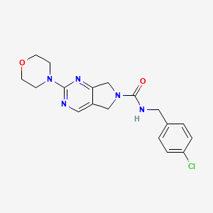 molecular formula C18H20ClN5O2 B2873279 N-(4-氯苄基)-2-吗啉代-5,7-二氢-6H-吡咯并[3,4-d]嘧啶-6-甲酰胺 CAS No. 1904130-70-6