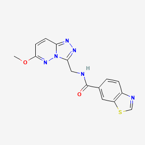 molecular formula C15H12N6O2S B2873284 N-((6-methoxy-[1,2,4]triazolo[4,3-b]pyridazin-3-yl)methyl)benzo[d]thiazole-6-carboxamide CAS No. 2034371-22-5