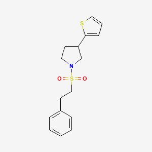 B2873288 1-(Phenethylsulfonyl)-3-(thiophen-2-yl)pyrrolidine CAS No. 2188279-16-3