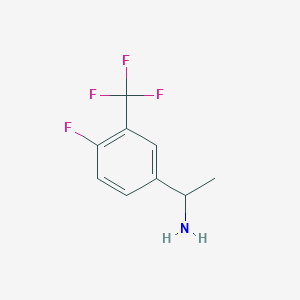 molecular formula C9H9F4N B2873292 1-[4-Fluoro-3-(trifluoromethyl)phenyl]ethan-1-amine CAS No. 1098068-92-8