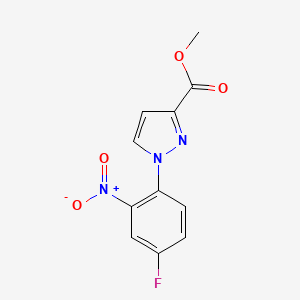 molecular formula C11H8FN3O4 B2873297 methyl 1-(4-fluoro-2-nitrophenyl)-1H-pyrazole-3-carboxylate CAS No. 1429496-03-6