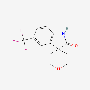 molecular formula C13H12F3NO2 B2873299 5-(三氟甲基)-1H-螺[吲哚-3,4'-氧杂环]-2-酮 CAS No. 1968119-40-5