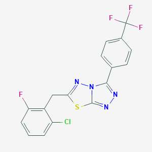molecular formula C17H9ClF4N4S B287330 6-(2-Chloro-6-fluorobenzyl)-3-[4-(trifluoromethyl)phenyl][1,2,4]triazolo[3,4-b][1,3,4]thiadiazole 