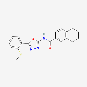 molecular formula C20H19N3O2S B2873300 N-[5-(2-methylsulfanylphenyl)-1,3,4-oxadiazol-2-yl]-5,6,7,8-tetrahydronaphthalene-2-carboxamide CAS No. 898449-50-8
