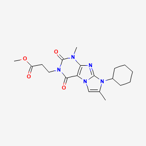 molecular formula C19H25N5O4 B2873304 Methyl 3-(6-cyclohexyl-4,7-dimethyl-1,3-dioxopurino[7,8-a]imidazol-2-yl)propanoate CAS No. 899392-29-1