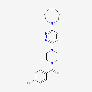 molecular formula C21H26BrN5O B2873306 (4-(6-(Azepan-1-yl)pyridazin-3-yl)piperazin-1-yl)(4-bromophenyl)methanone CAS No. 886897-04-7