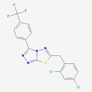 molecular formula C17H9Cl2F3N4S B287331 6-(2,4-Dichlorobenzyl)-3-[4-(trifluoromethyl)phenyl][1,2,4]triazolo[3,4-b][1,3,4]thiadiazole 