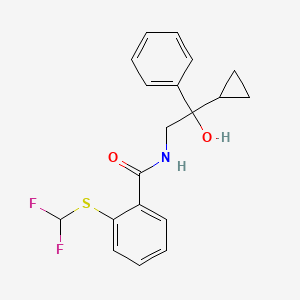 molecular formula C19H19F2NO2S B2873315 N-(2-cyclopropyl-2-hydroxy-2-phenylethyl)-2-((difluoromethyl)thio)benzamide CAS No. 2034464-71-4