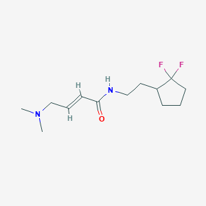 molecular formula C13H22F2N2O B2873317 (E)-N-[2-(2,2-Difluorocyclopentyl)ethyl]-4-(dimethylamino)but-2-enamide CAS No. 2411323-18-5