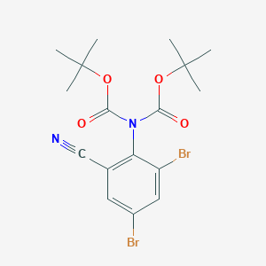 molecular formula C17H20Br2N2O4 B2873323 Di-tert-butyl 2,4-dibromo-6-cyanophenyliminodicarbonate CAS No. 1956332-85-6