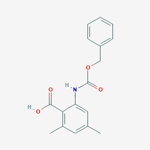 molecular formula C17H17NO4 B2873327 2,4-Dimethyl-6-(phenylmethoxycarbonylamino)benzoic acid CAS No. 1623763-39-2