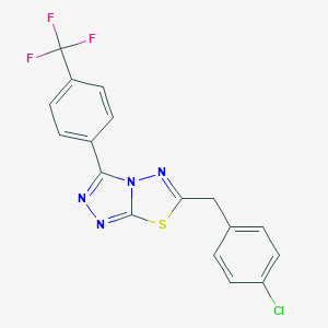 molecular formula C17H10ClF3N4S B287333 6-(4-Chlorobenzyl)-3-[4-(trifluoromethyl)phenyl][1,2,4]triazolo[3,4-b][1,3,4]thiadiazole 