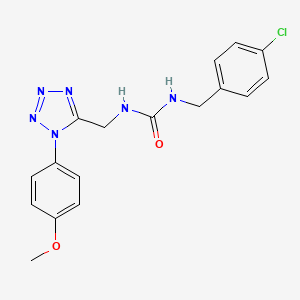 molecular formula C17H17ClN6O2 B2873335 1-(4-氯苄基)-3-((1-(4-甲氧基苯基)-1H-四唑-5-基)甲基)脲 CAS No. 941964-81-4