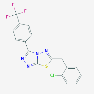 molecular formula C17H10ClF3N4S B287334 6-(2-Chlorobenzyl)-3-[4-(trifluoromethyl)phenyl][1,2,4]triazolo[3,4-b][1,3,4]thiadiazole 